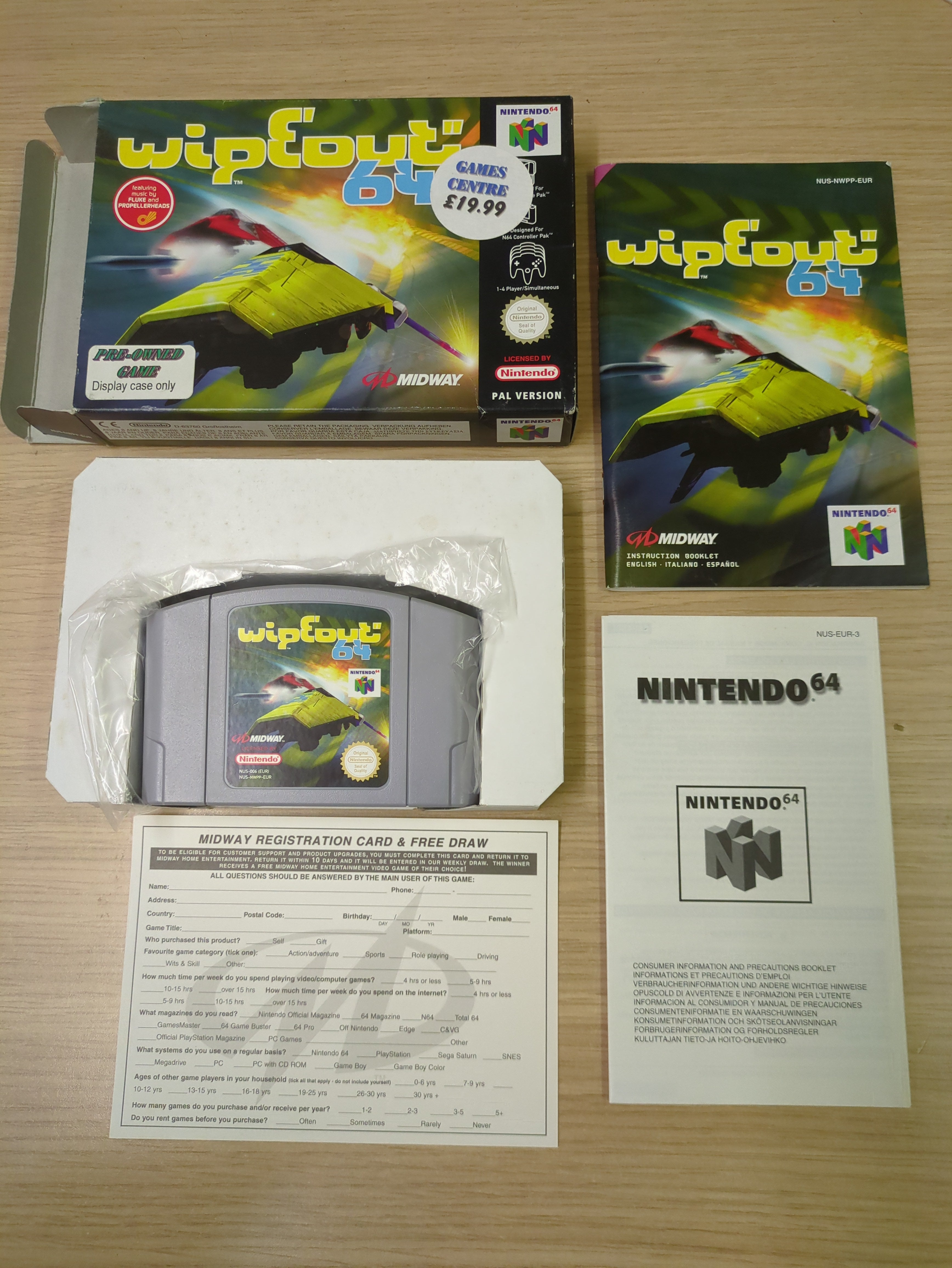 Wipeout 64 Nintendo N64 game Wipeout 64 Nintendo N64 game